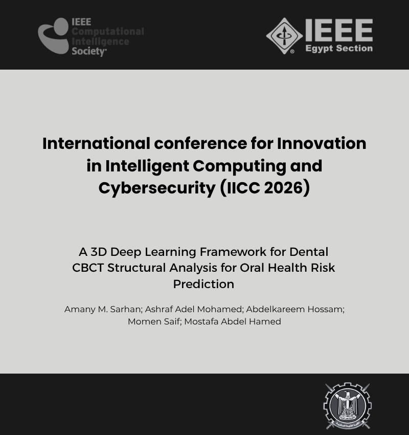 IEEE IICC 2026 publication cover for "A 3D Deep Learning Framework for Dental CBCT Structural Analysis for Oral Health Risk Prediction"